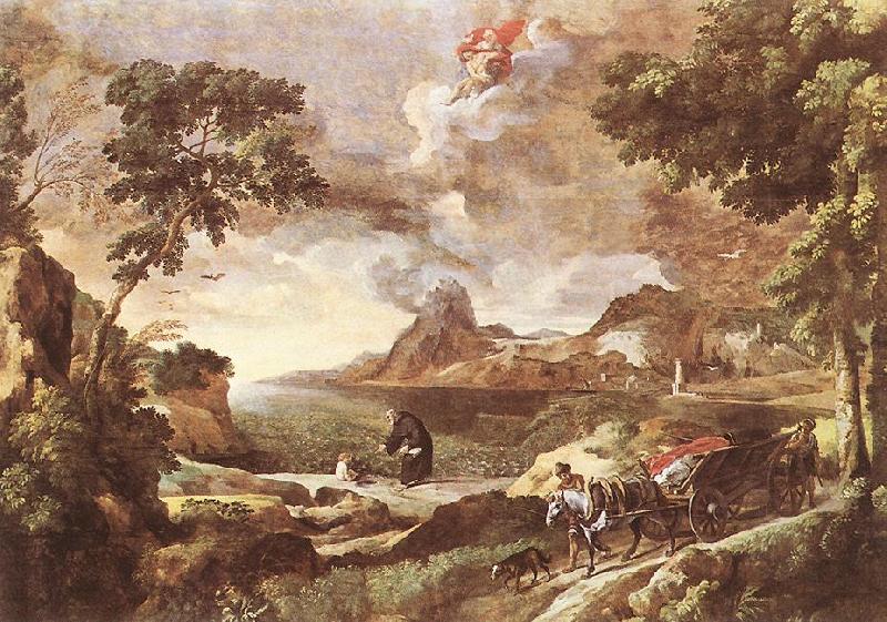 DUGHET, Gaspard Landscape with St Augustine and the Mystery dfg oil painting image